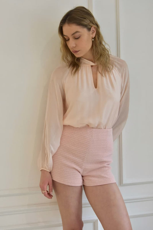 Rózsaszín tweed short